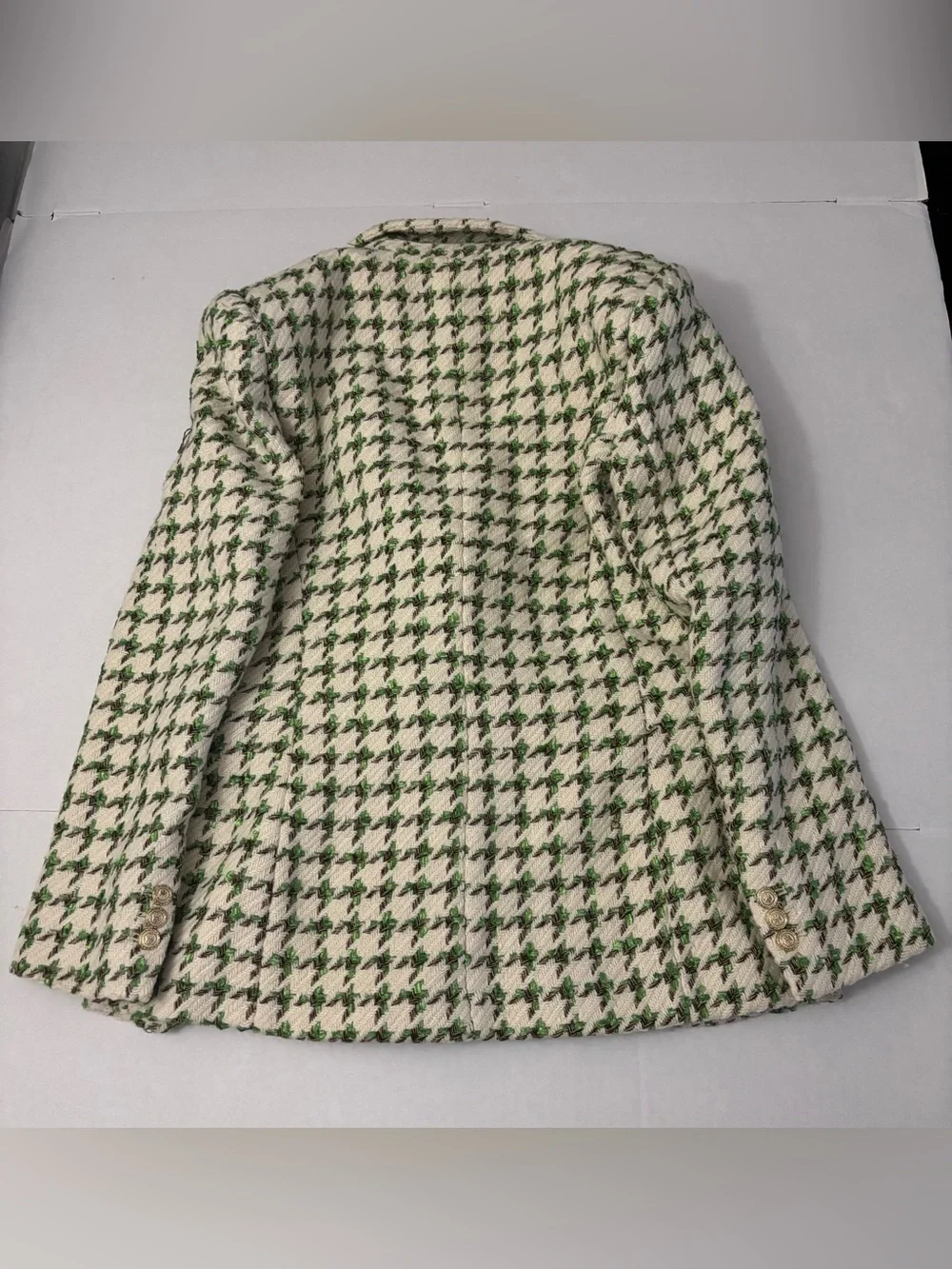Zara Woman Textured Blazer Jacket Green Size M
